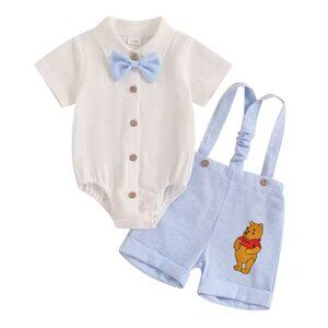 Winnie the Pooh outfit Boy First Birthday Outfit Pooh Clothes Suspenders
